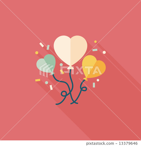 wedding ballons flat icon with long shadow,eps10 wedding ballons flat icon with long shadow,eps10 13379646