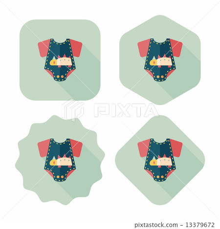 baby onesie flat icon with long shadow,EPS 10 13379672