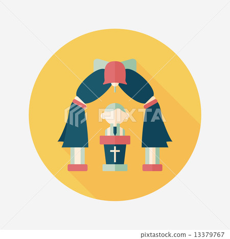 wedding ceremony flat icon with long shadow,eps10 13379767