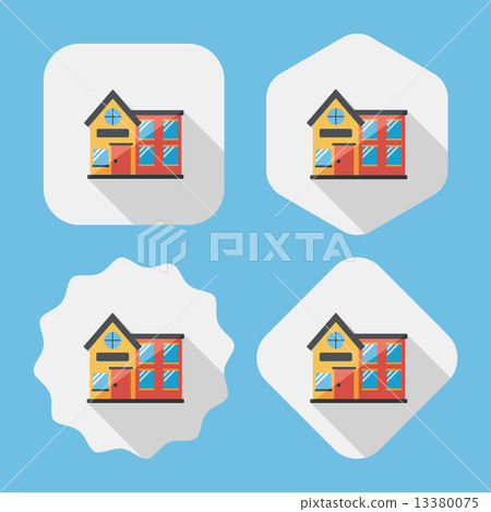 Building house flat icon with long shadow,eps10 - Stock Illustration ...