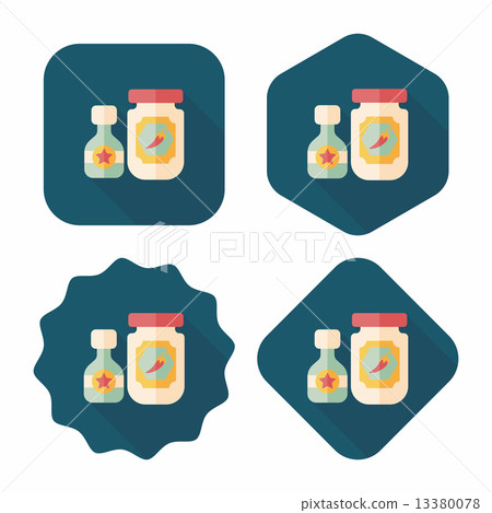 kitchenware hot sauce flat icon with long shadow,eps10 13380078