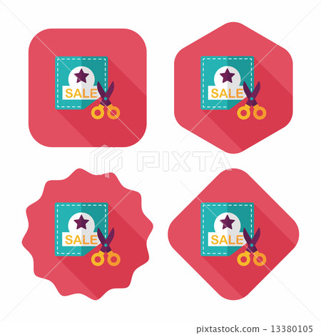 shopping sale coupon flat icon with long shadow,eps10 shopping sale coupon flat icon with long shadow,eps10 13380105