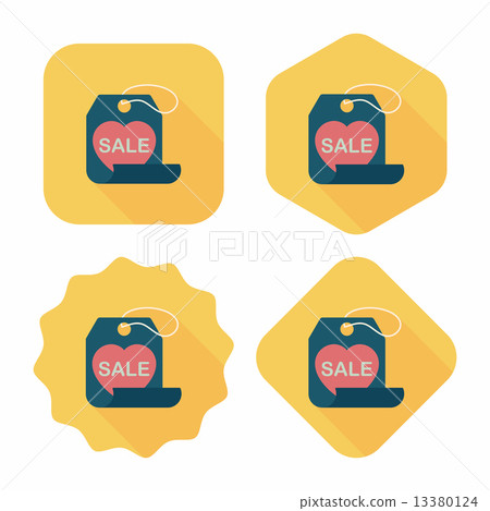 Valentine's Day SALE flat icon with long shadow,eps10 Valentine's Day SALE flat icon with long shadow,eps10 13380124