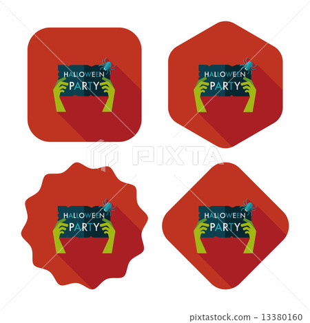 Halloween party flat icon with long shadow,eps10 Halloween party flat icon with long shadow,eps10 13380160