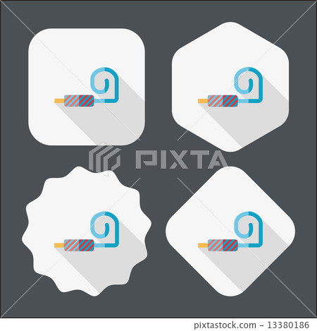 party horn flat icon with long shadow,eps10 13380186