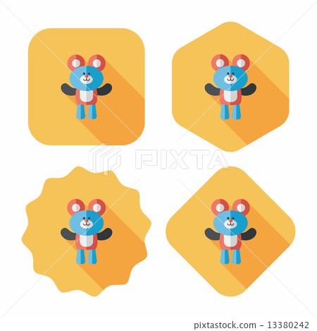 teddy bear flat icon with long shadow,eps10 teddy bear flat icon with long shadow,eps10 13380242