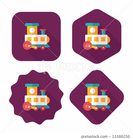 Train toy flat icon with long shadow,EPS 10 Train toy flat icon with long shadow,EPS 10 13380250