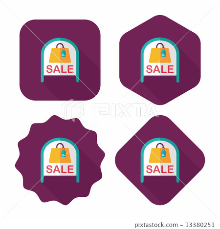 shopping store sale sign flat icon with long shadow,eps10 shopping store sale sign flat icon with long shadow,eps10 13380251