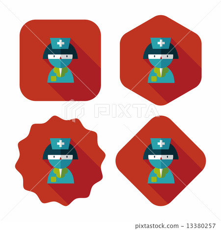 Medicine nurses flat icon with long shadow Medicine nurses flat icon with long shadow 13380257