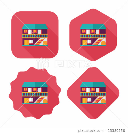 Building house flat icon with long shadow,eps10 Building house flat icon with long shadow,eps10 13380258