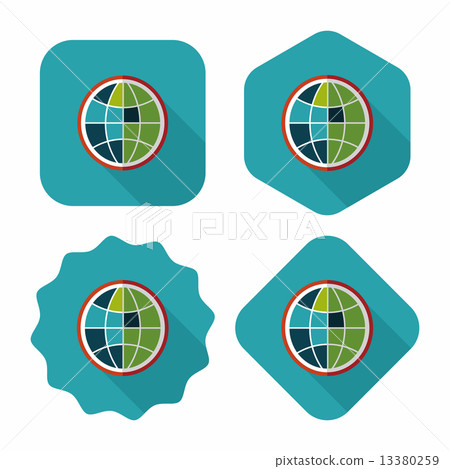 globe icon, flat icon with long shadow globe icon, flat icon with long shadow 13380259