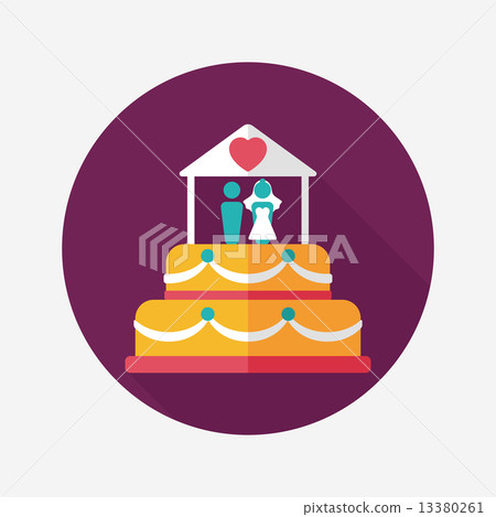 wedding cake flat icon with long shadow,eps10 13380261