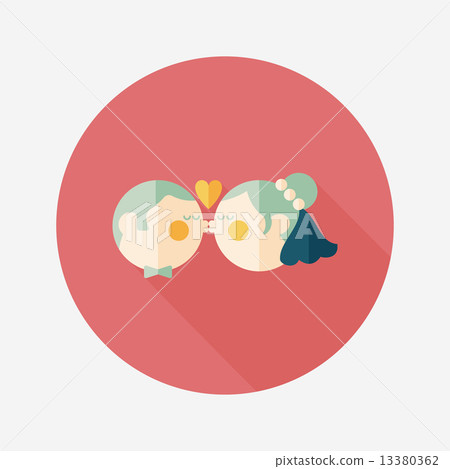 wedding couple flat icon with long shadow,eps10 wedding couple flat icon with long shadow,eps10 13380362