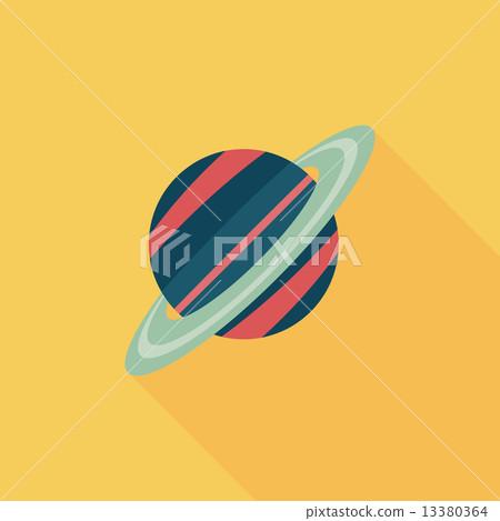 Space planet flat icon with long shadow,eps10 13380364