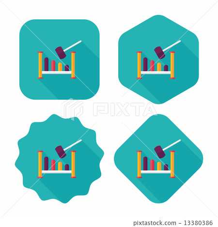 toy hammer workshop flat icon with long shadow,eps10 13380386