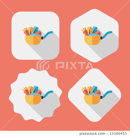 kitchenware pot flat icon with long shadow,eps10 13380455