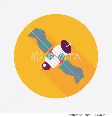 Space Satellite flat icon with long shadow,eps10 Space Satellite flat icon with long shadow,eps10 13380482