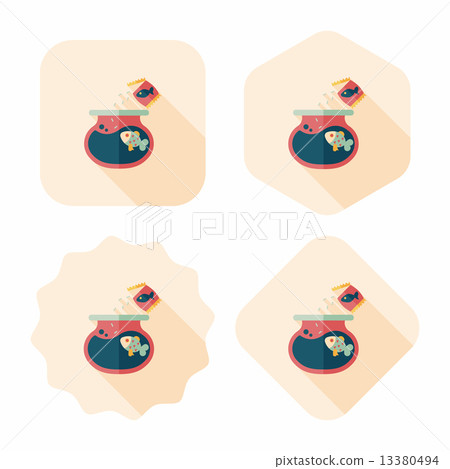 Pet fish flat icon with long shadow,eps10 Pet fish flat icon with long shadow,eps10 13380494