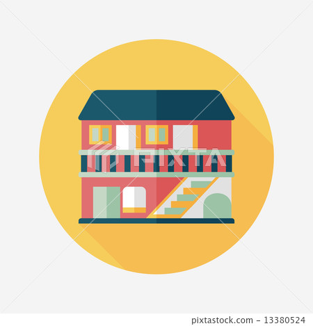Building house flat icon with long shadow,eps10 - Stock Illustration ...
