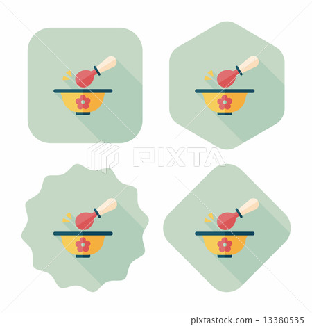 baby food bowl flat icon with long shadow,eps10 13380535