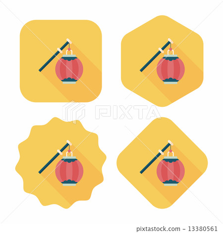 Chinese New Year flat icon with long shadow,eps10, Chinese decor Chinese New Year flat icon with long shadow,eps10, Chinese decor 13380561