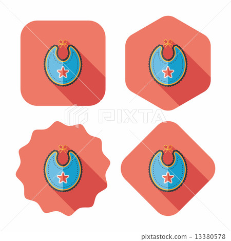 baby bib flat icon with long shadow,EPS 10 baby bib flat icon with long shadow,EPS 10 13380578