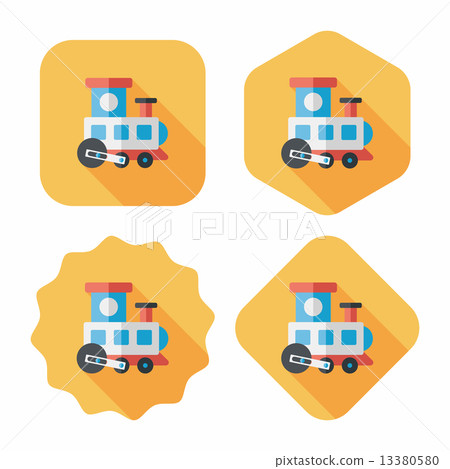 Train toy flat icon with long shadow,EPS 10 13380580