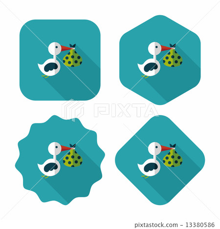 bird and baby flat icon with long shadow,eps10 bird and baby flat icon with long shadow,eps10 13380586