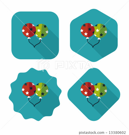 balloons flat icon with long shadow,eps10 - Stock Illustration ...