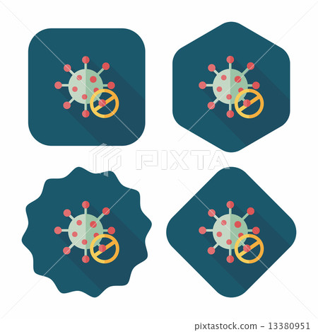 virus flat icon with long shadow virus flat icon with long shadow 13380951
