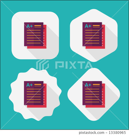 A plus grade in the notebook,flat icon with long shadow,eps10 A plus grade in the notebook,flat icon with long shadow,eps10 13380965