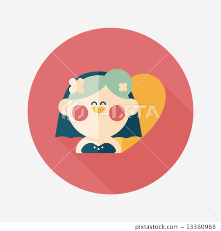 wedding bride flat icon with long shadow,eps10 13380968