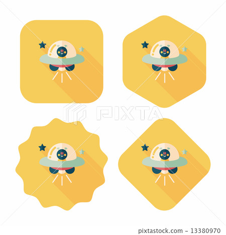 Space UFO flat icon with long shadow, eps10 Space UFO flat icon with long shadow, eps10 13380970
