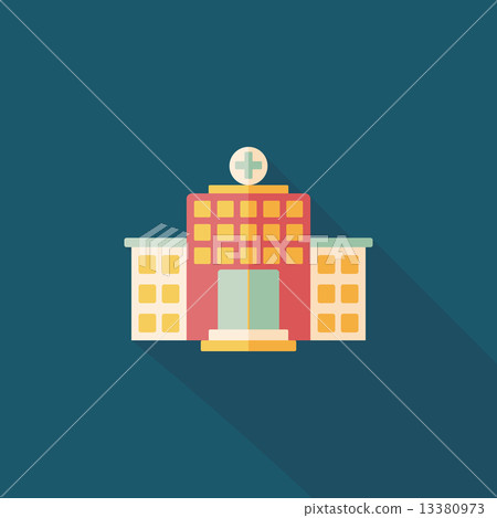 building hospital flat icon with long shadow,eps10 building hospital flat icon with long shadow,eps10 13380973