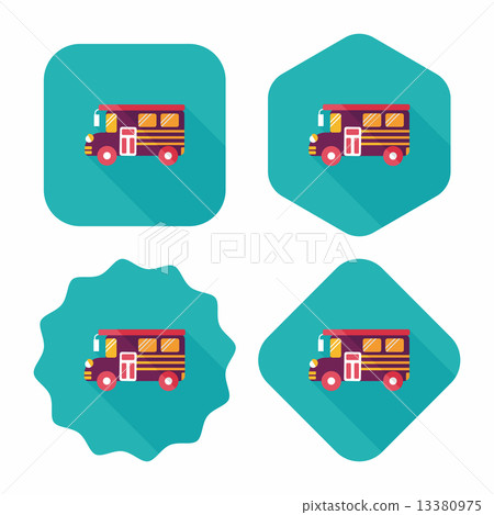 School Bus flat icon with long shadow,eps10 13380975