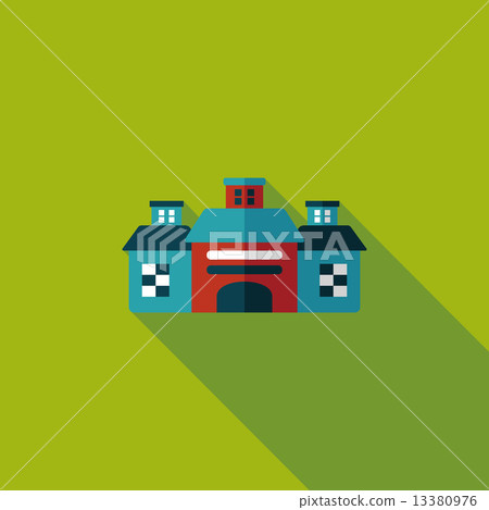 Building flat icon with long shadow,eps10 Building flat icon with long shadow,eps10 13380976