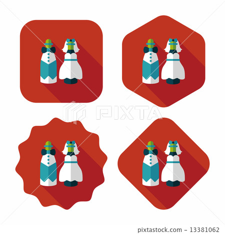 wedding couple flat icon with long shadow,eps10 wedding couple flat icon with long shadow,eps10 13381062