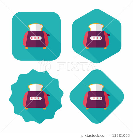 kitchenware toaster flat icon with long shadow,eps10 13381063