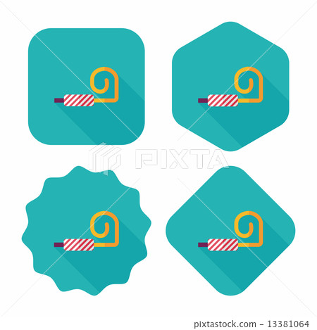 party horn flat icon with long shadow,eps10 13381064