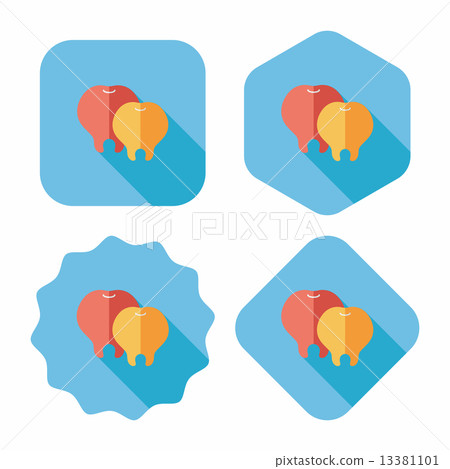 Tooth flat icon with long shadow - Stock Illustration [13381101] - PIXTA