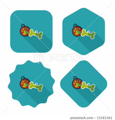 Pet tag flat icon with long shadow,eps10 13381362