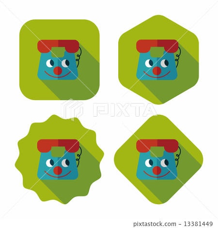 toy phone flat icon with long shadow,eps10 13381449
