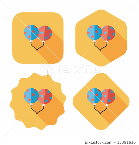 balloons flat icon with long shadow,eps10 - Stock Illustration ...