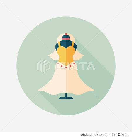 wedding dress flat icon with long shadow,eps10 13381634