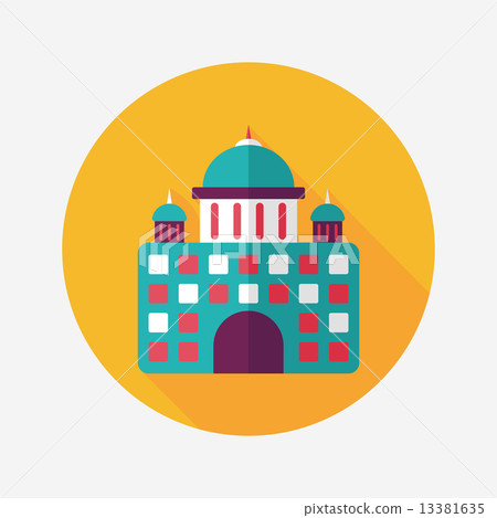 building palace flat icon with long shadow,eps10 building palace flat icon with long shadow,eps10 13381635
