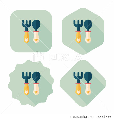 dishware and cutlery flat icon with long shadow,eps10 dishware and cutlery flat icon with long shadow,eps10 13381636