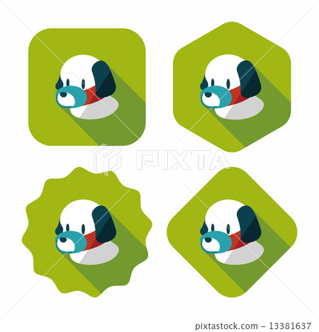 Pet dog mouth cover flat icon with long shadow,eps10 13381637