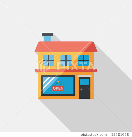Building shop store flat icon with long shadow,eps10 Building shop store flat icon with long shadow,eps10 13381638