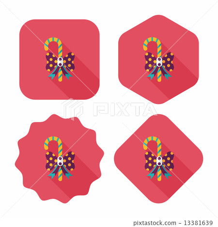 Christmas candy cane flat icon with long shadow,eps10 Christmas candy cane flat icon with long shadow,eps10 13381639