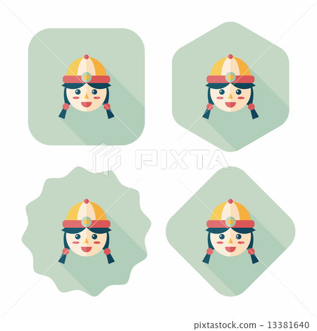 Chinese New Year girl flat icon with long shadow,eps10 Chinese New Year girl flat icon with long shadow,eps10 13381640